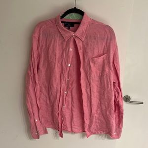 Margaritaville pink linen button down - size medium